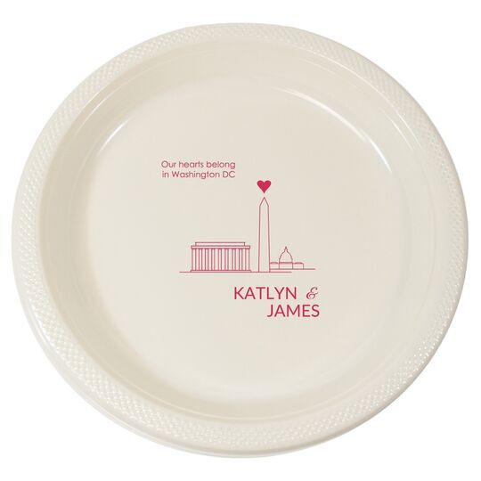 We Love Washington DC Plastic Plates